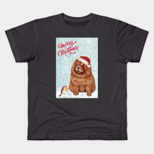 Chow Chow Merry Christmas Santa Dog Kids T-Shirt